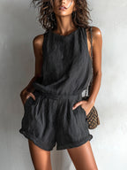 Emily | Tailored Linen Blend Romper
