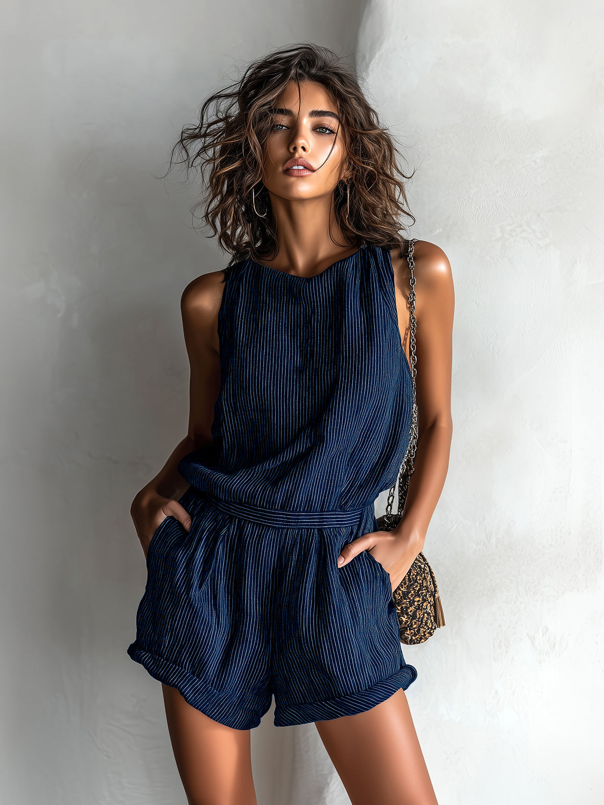 Emily | Tailored Linen Blend Romper