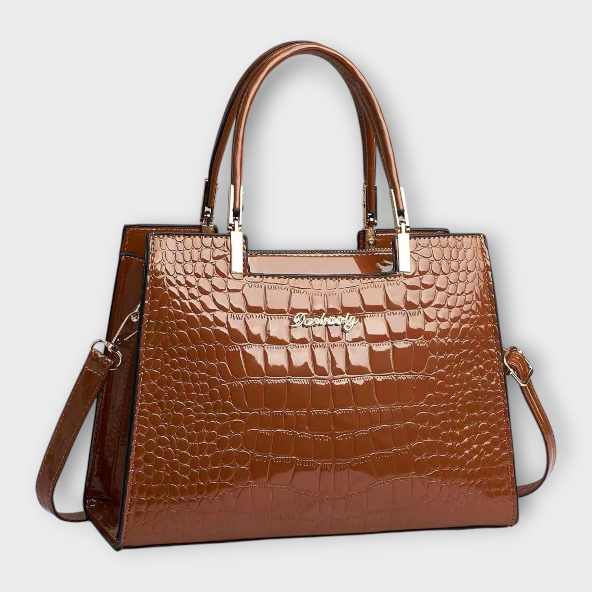 Jamie | Glossy Crocodile Pattern Handbag