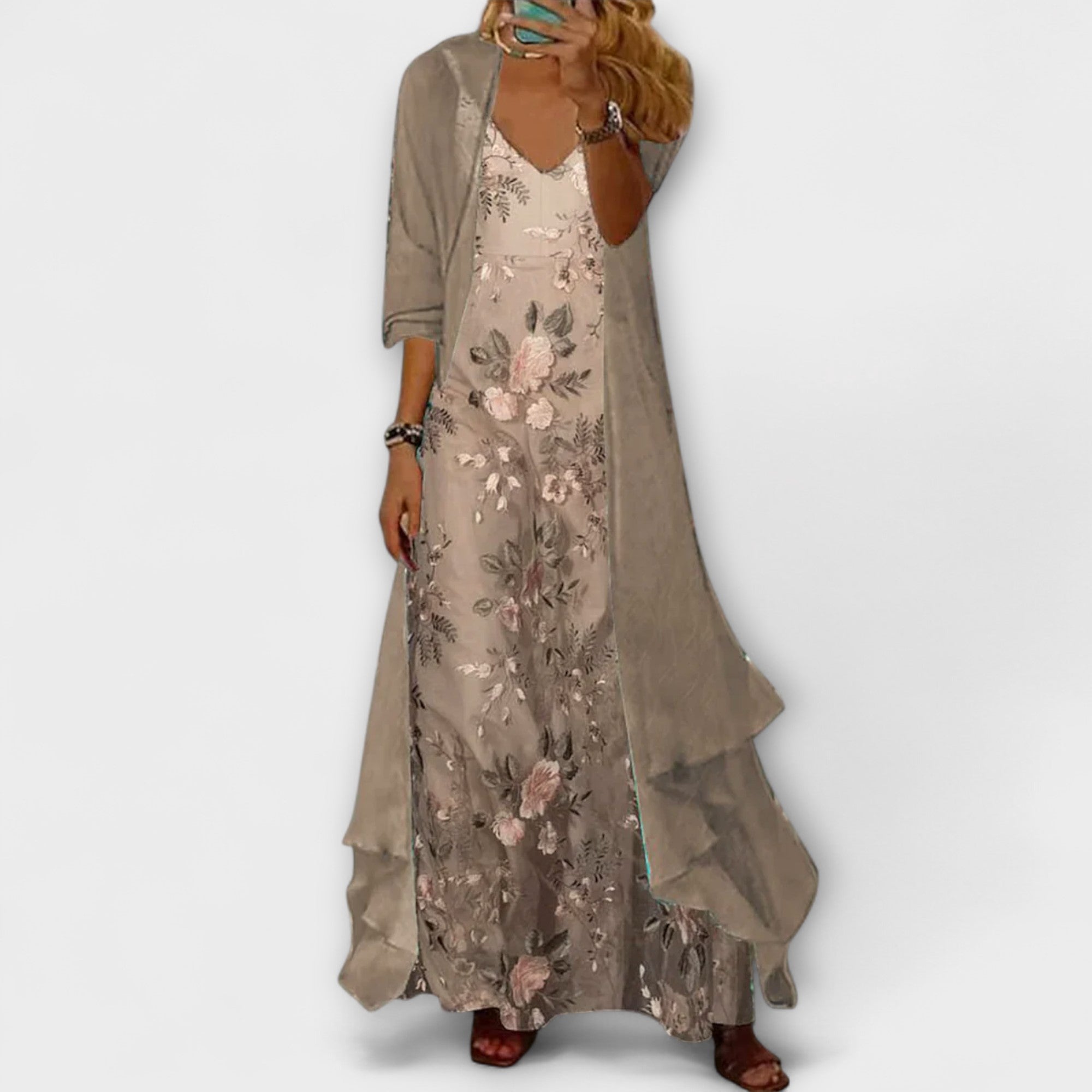 Jamie | Elegant Maxi Dress Two-Piece Set