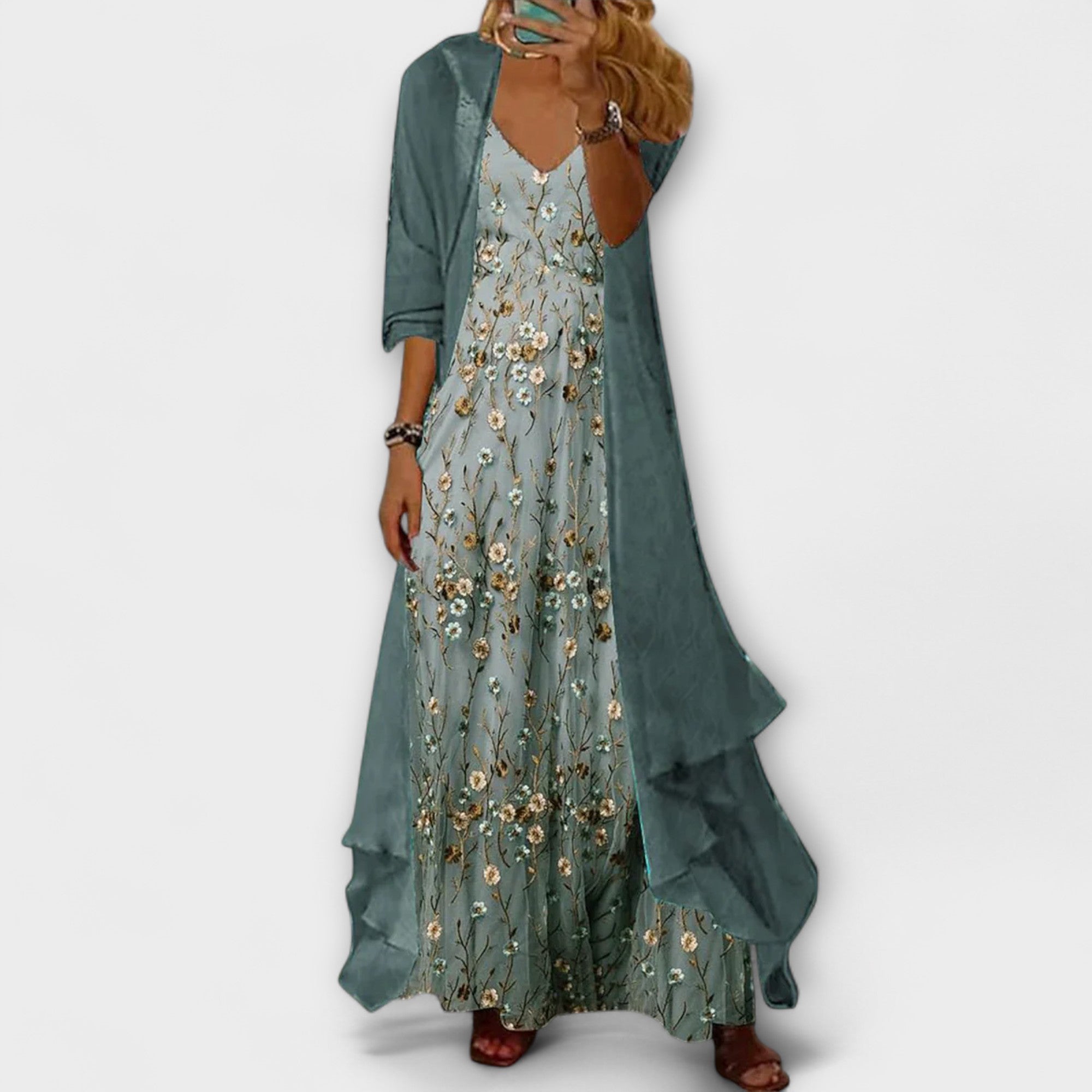 Jamie | Elegant Maxi Dress Two-Piece Set