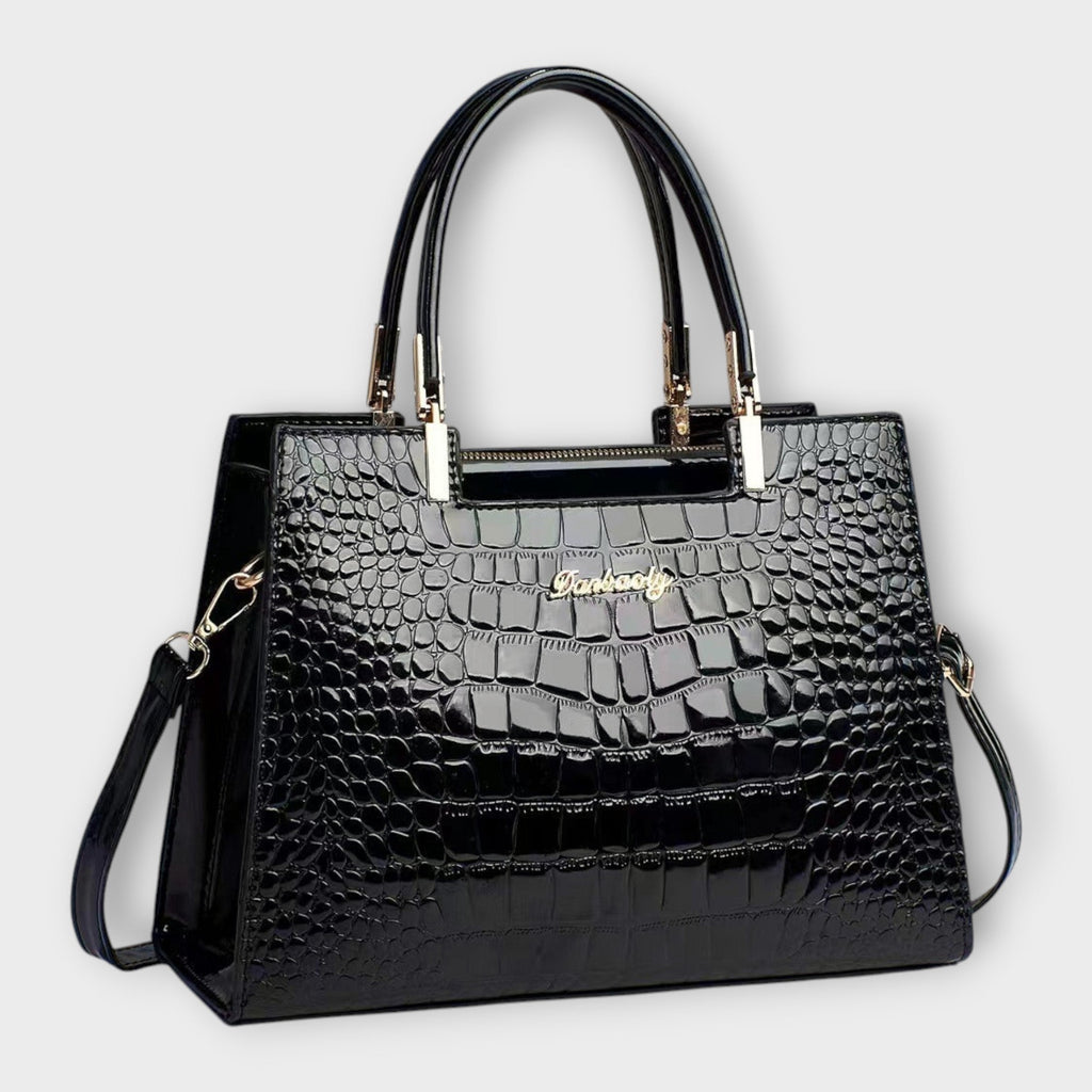 Jamie | Glossy Crocodile Pattern Handbag