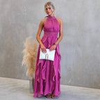 Celestia | Ruffled Halter Maxi Dress