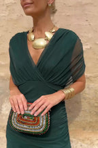 Elegant V-neck Fantasy Party Maxi Dress