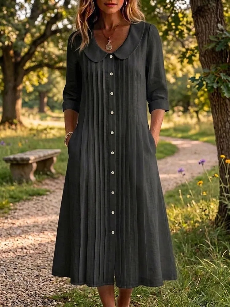Eloise | Vintage Linen Midi Dress
