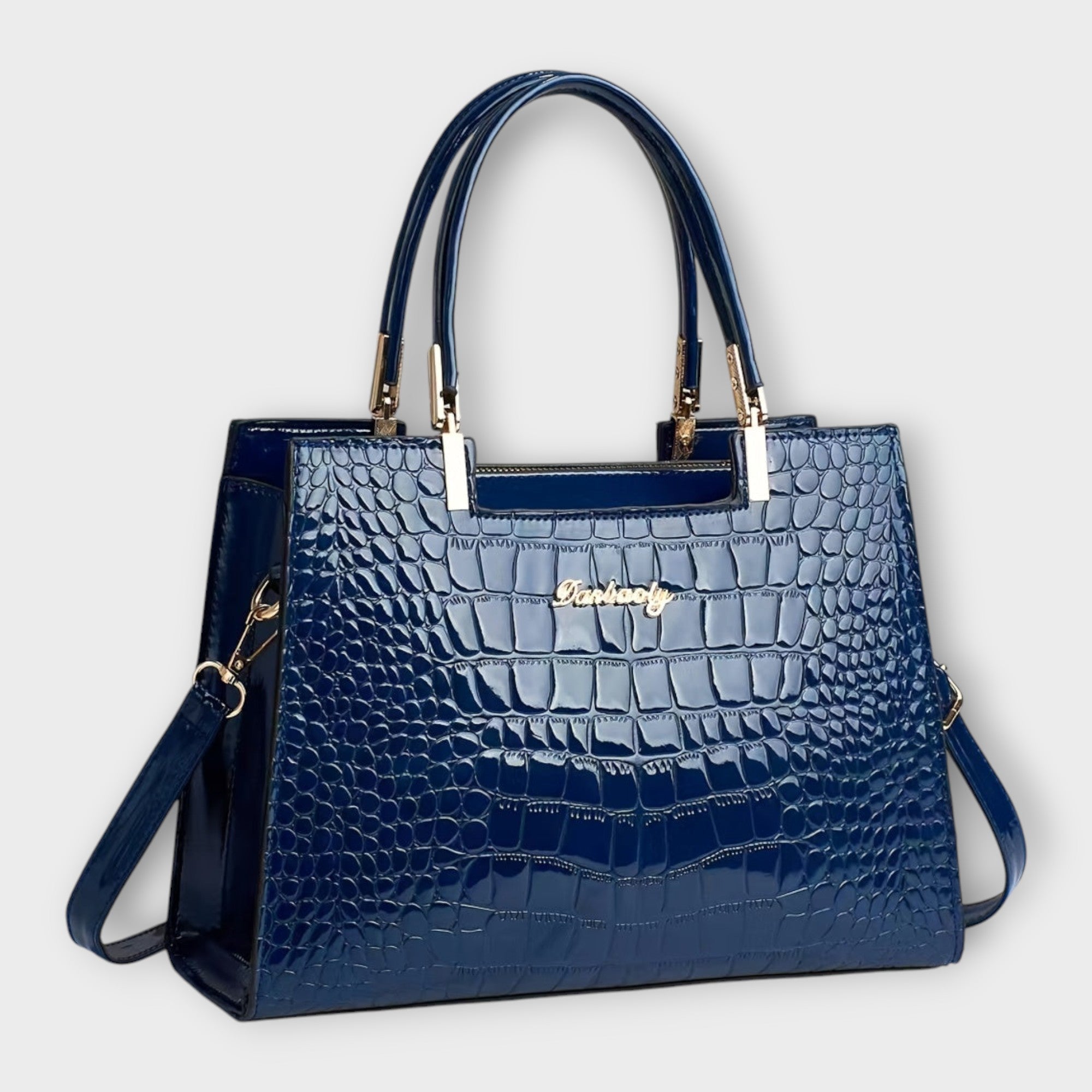 Jamie | Glossy Crocodile Pattern Handbag