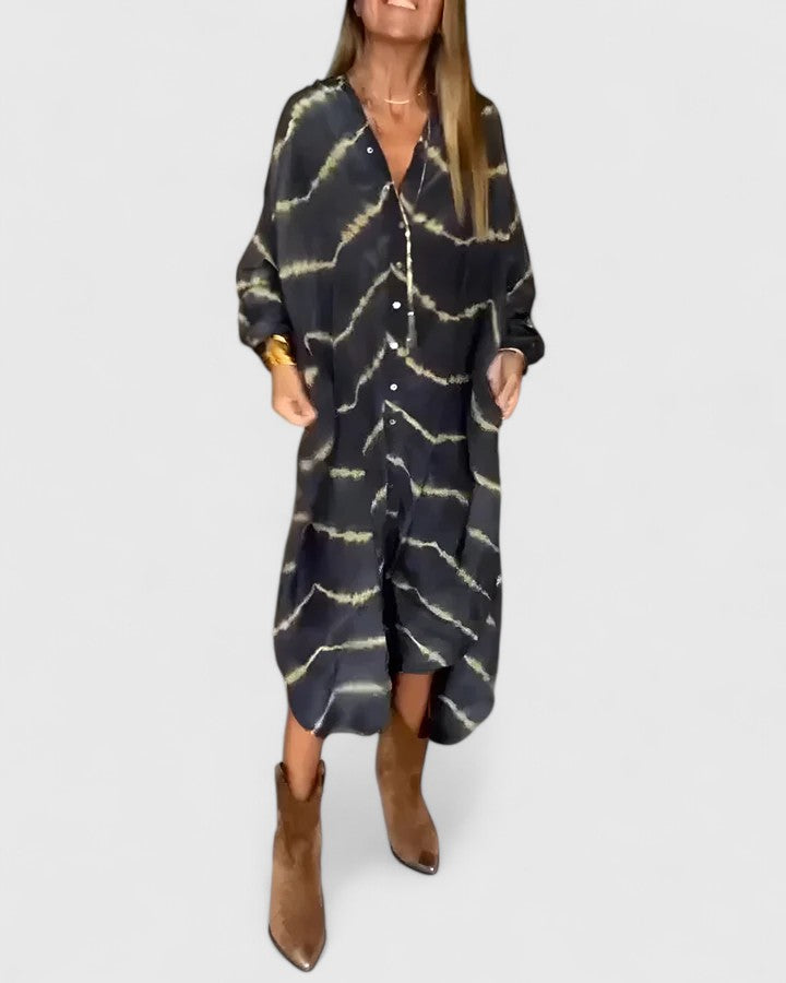 Jamie | Elegant Boho Striped Maxi Dress