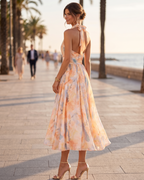 Aurora | Watercolor Halter Dress