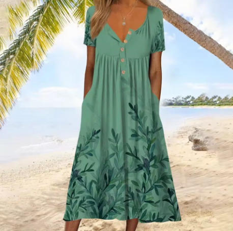 Isla | Seabreeze Leaf Dress