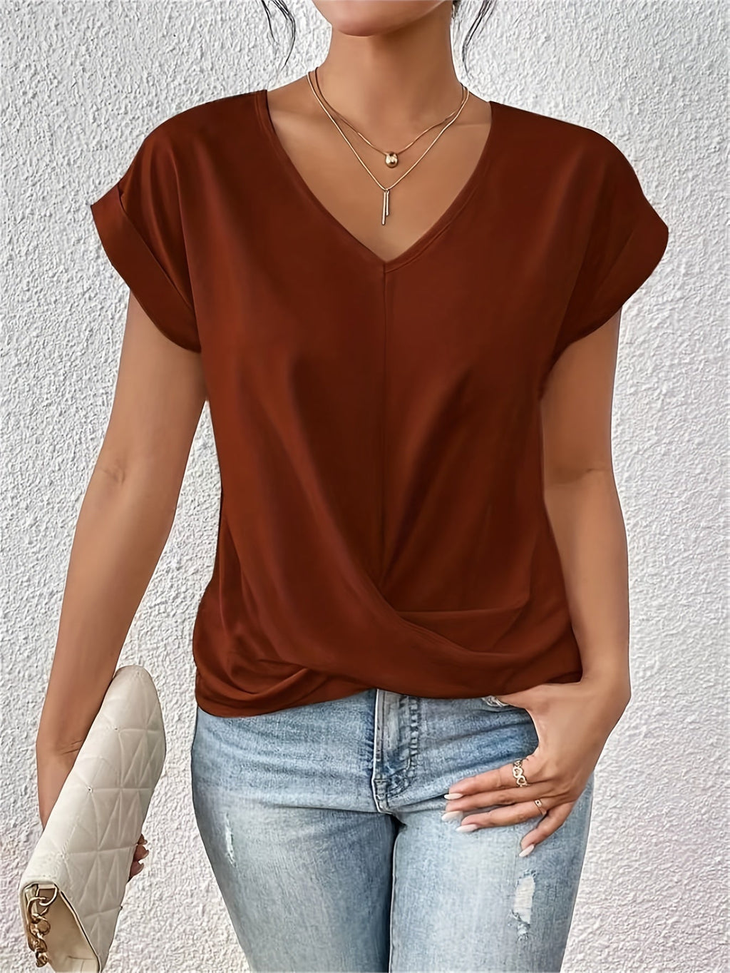 The Sophia Blouse — Flowing V-Neck in Lightweight fabric