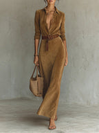 Célianne - Chic Suede Maxi Gown