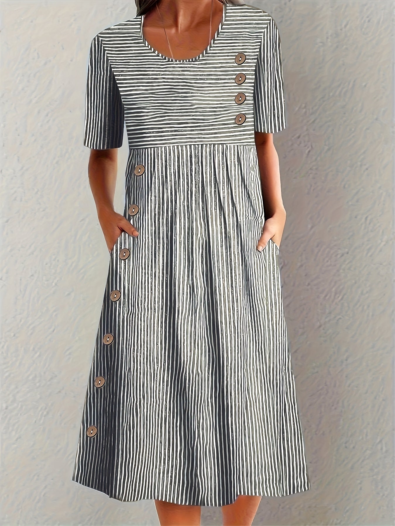Wanda Striped Midi Dress