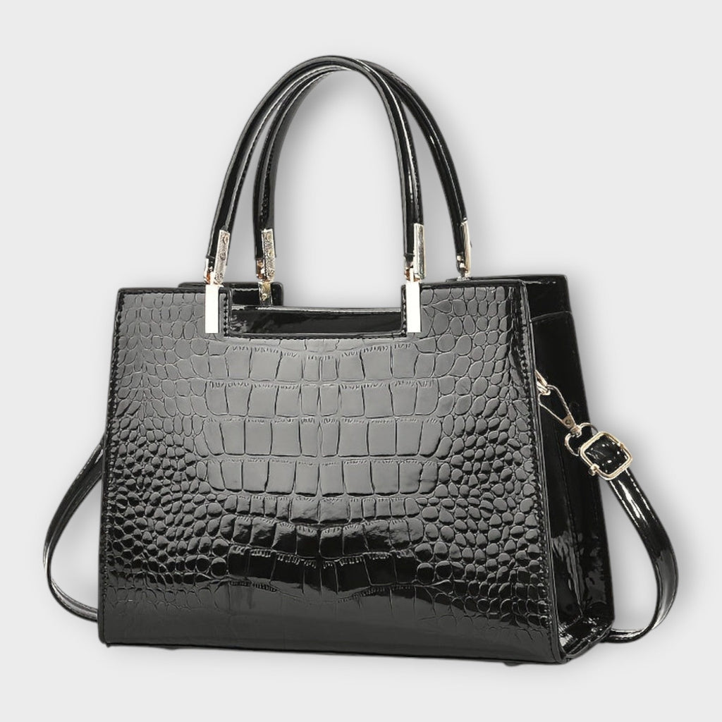 Jamie | Glossy Crocodile Pattern Handbag
