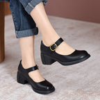 Jamie | Agnes Leather Mary Janes.