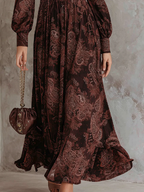 Marlene | Paisley Zip-Neck Midi Dress