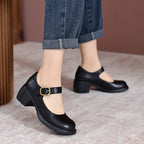 Jamie | Agnes Leather Mary Janes.
